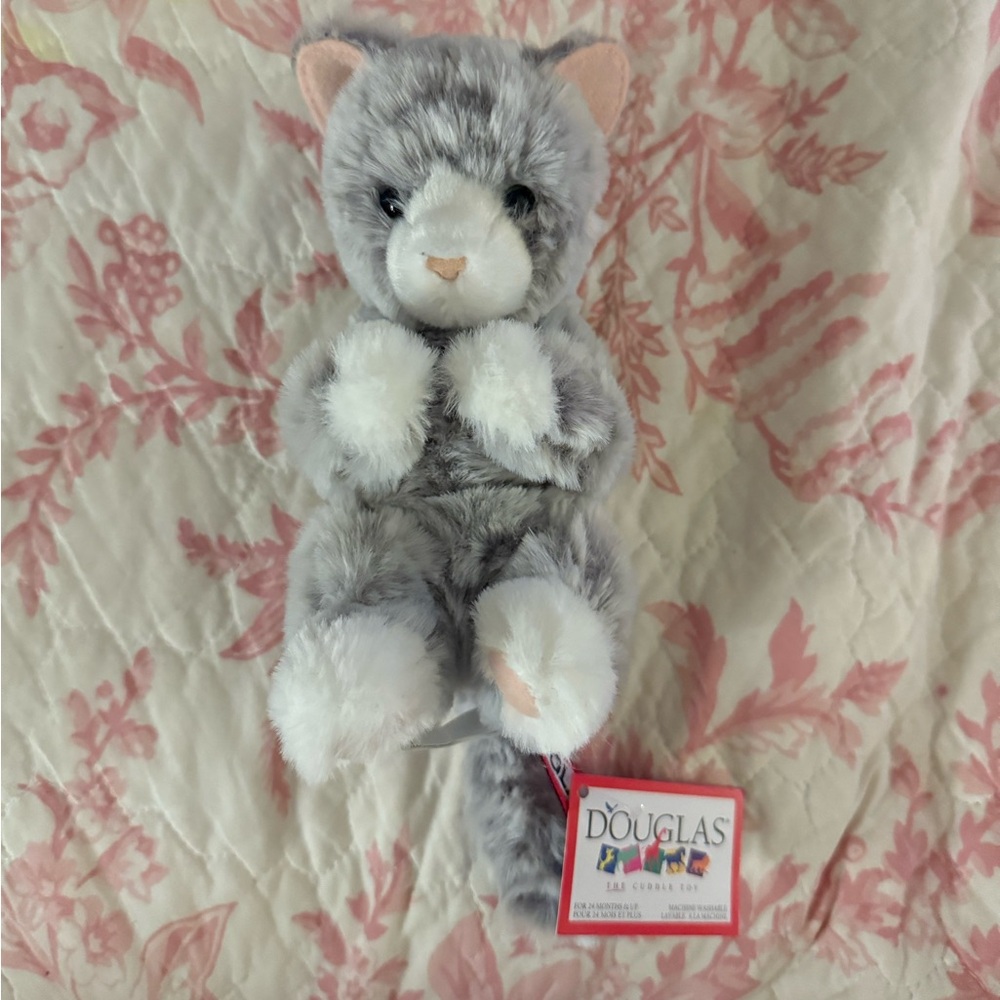 Gray and White Kitten Plush